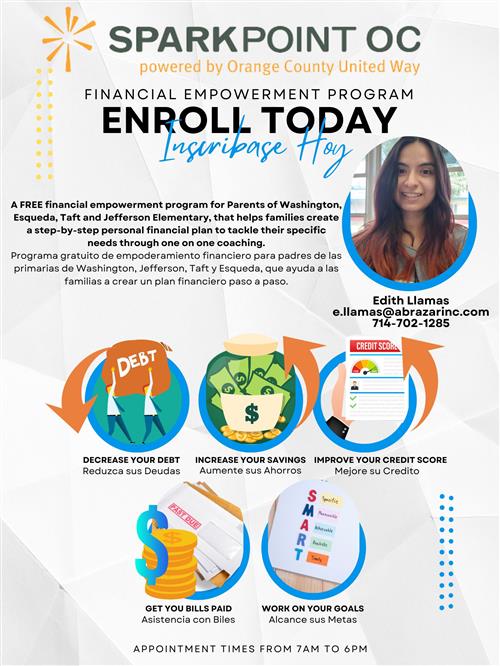 Sparkpoint-in- Schools is a free finaincial empowerment program for parents.